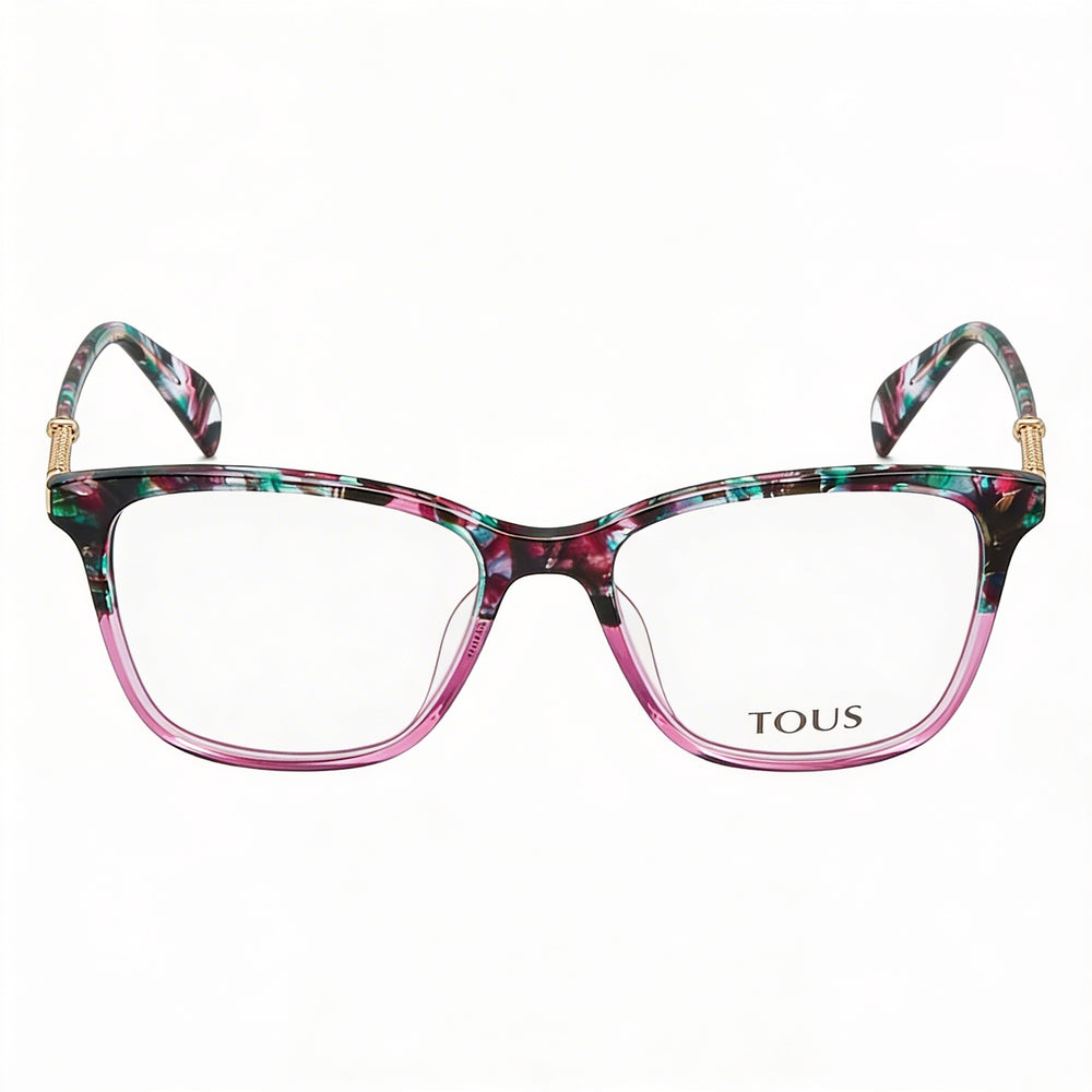 Tous Classic Women's Optical Frames with Grey Havana Pink Acetate Construction, 52mm Lens Width