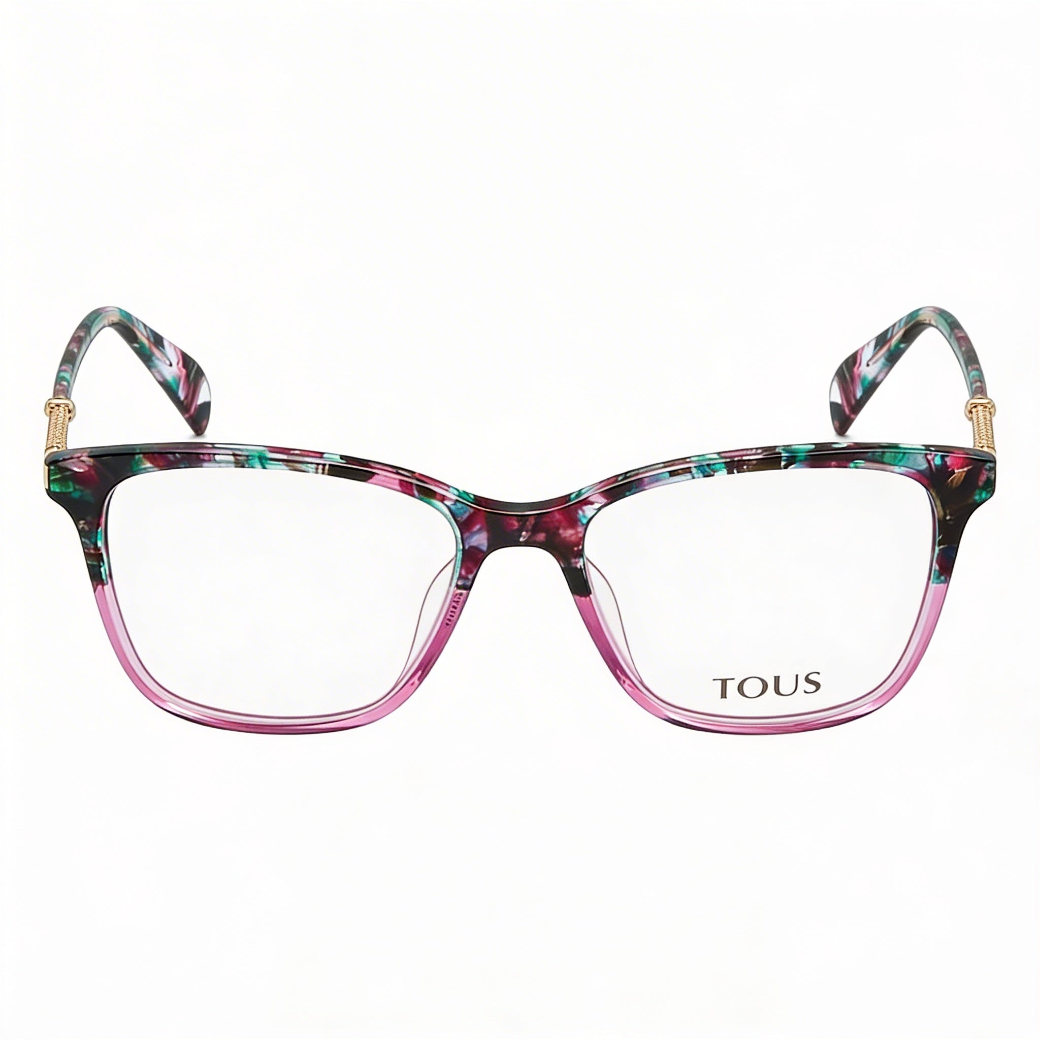 Tous Classic Women's Optical Frames with Grey Havana Pink Acetate Construction, 52mm Lens Width, Photo 2
