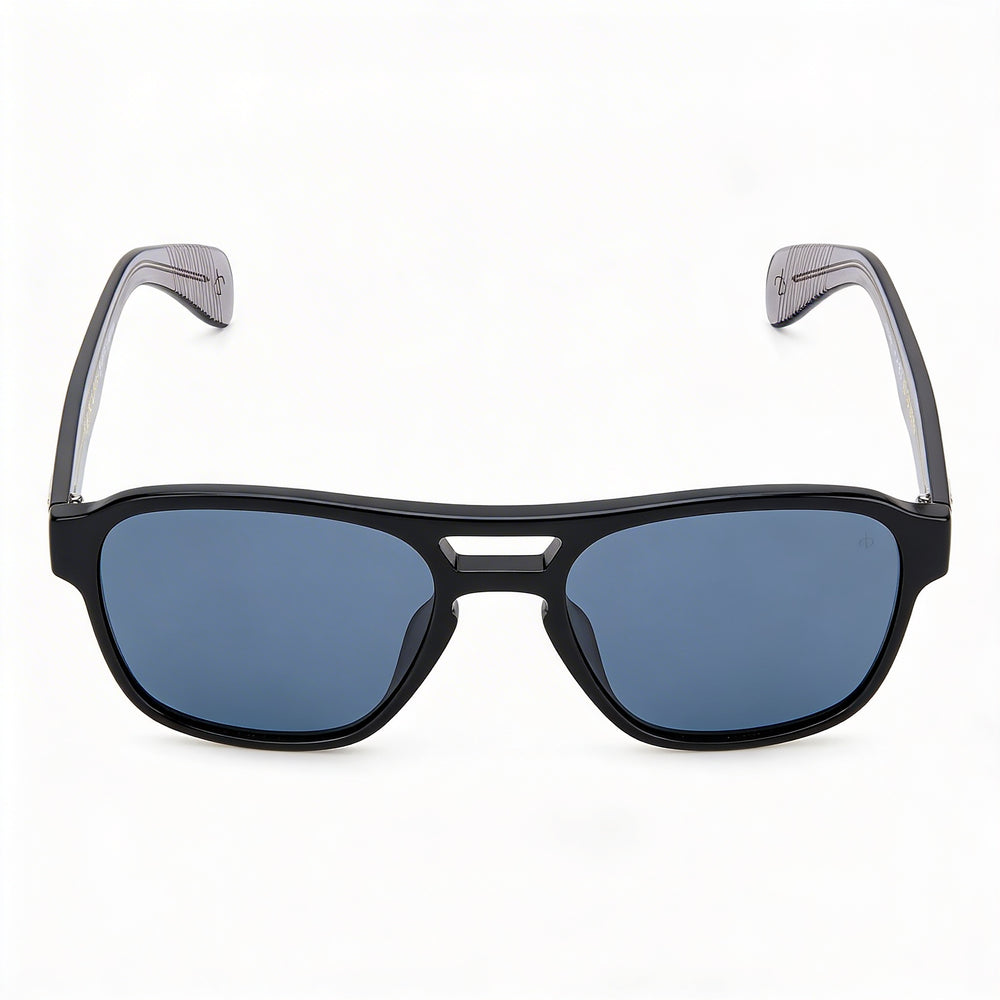 Rag & Bone Modern Unisex Black Rectangular Full-Rim Eco Acetate Non-Polarized 54mm Sunglasses