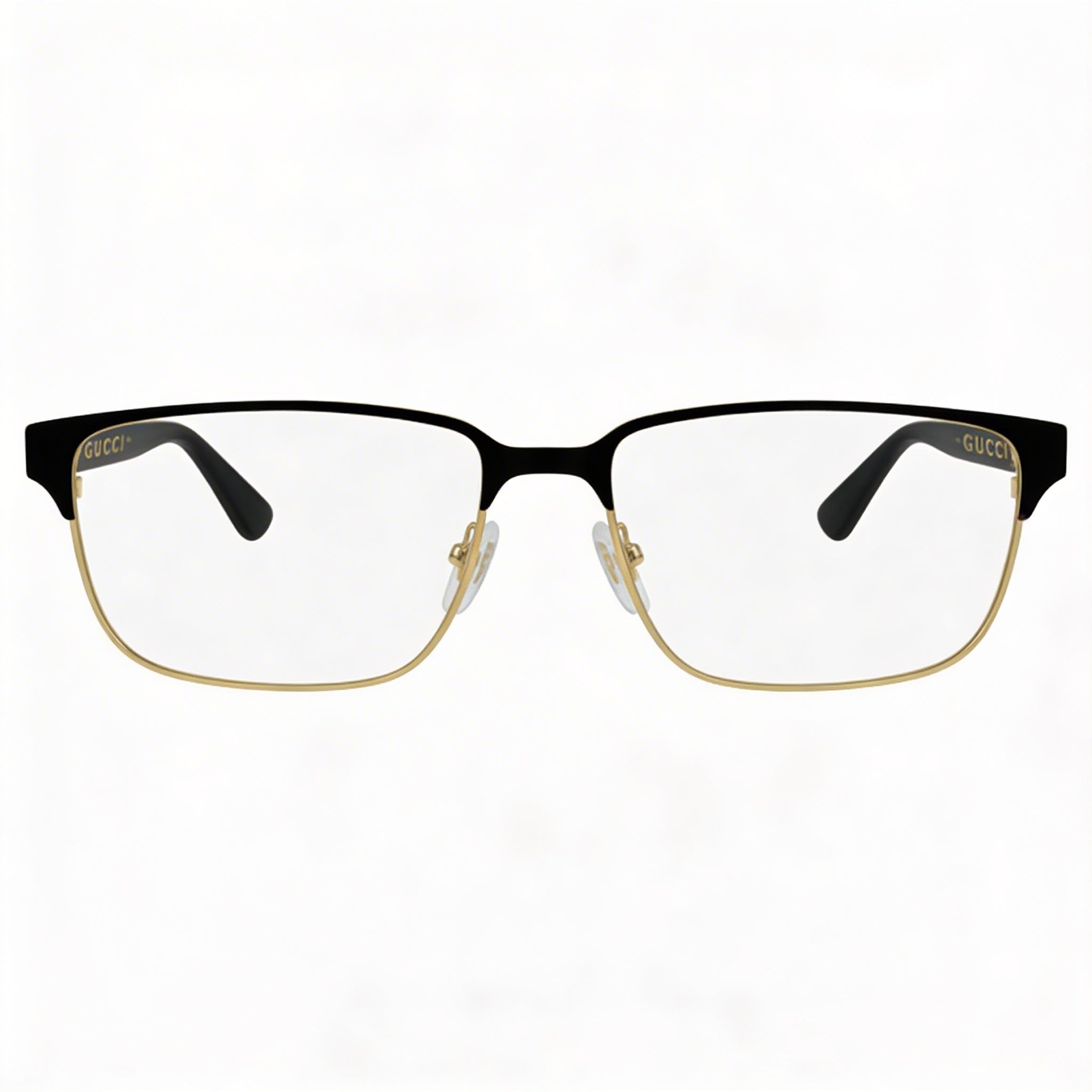 Gucci GG0383O-004 Men's Rectangle Full Rim Plastic and Metal Eyeglasses Black, Gold, Green, Red 58mm, Photo 2