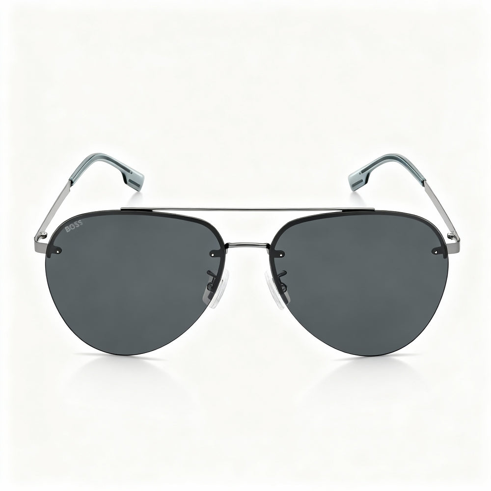 Gafas de sol unisex Hugo Boss Modern con montura metálica, color rutenio, 62-15-145 mm, lentes de policarbonato con protección UV