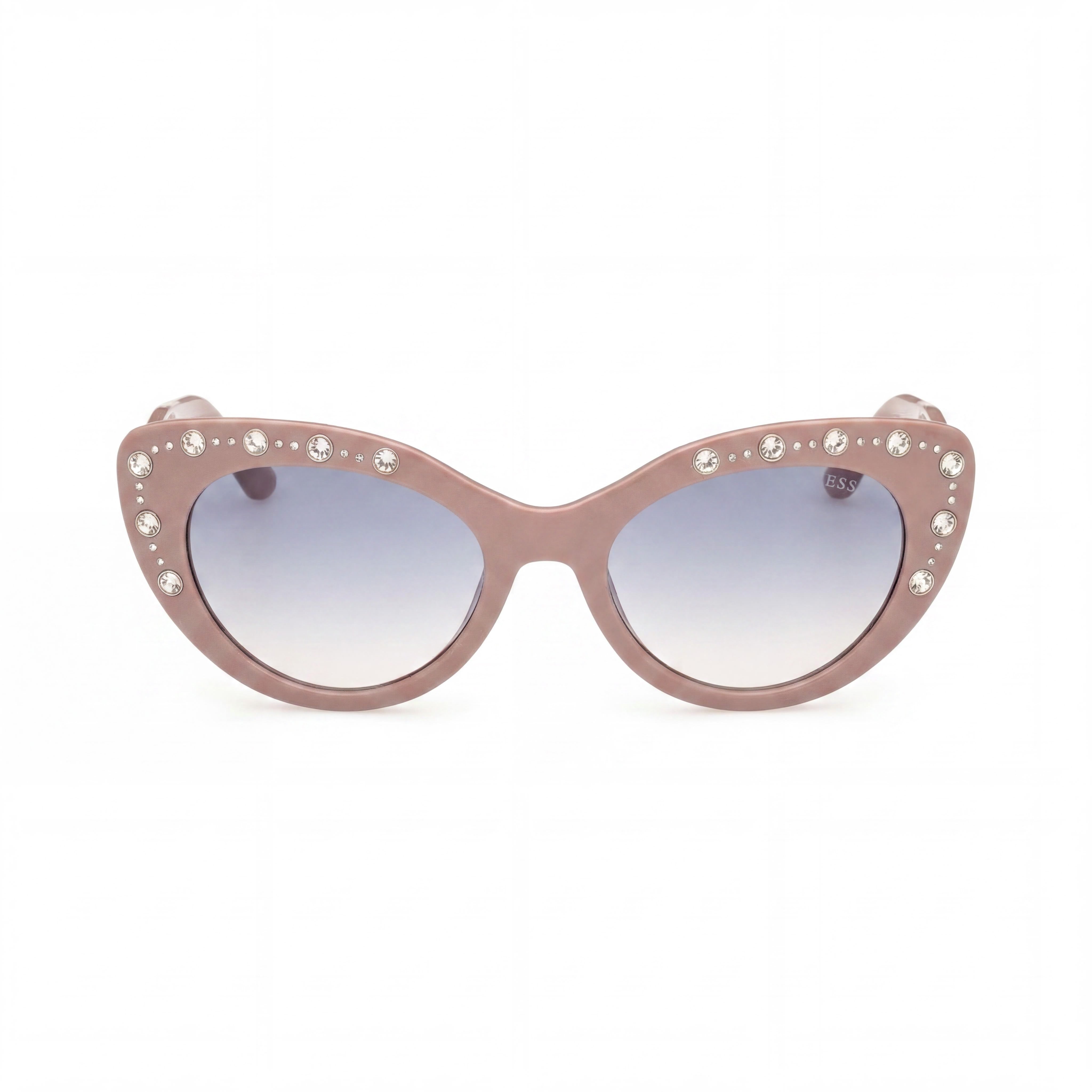 GUESS Gu00163 Unisex Cat Eye Shiny Beige Plastic Frame Sunglasses Gradient Blue Lenses 54mm UV Protected, Photo 2
