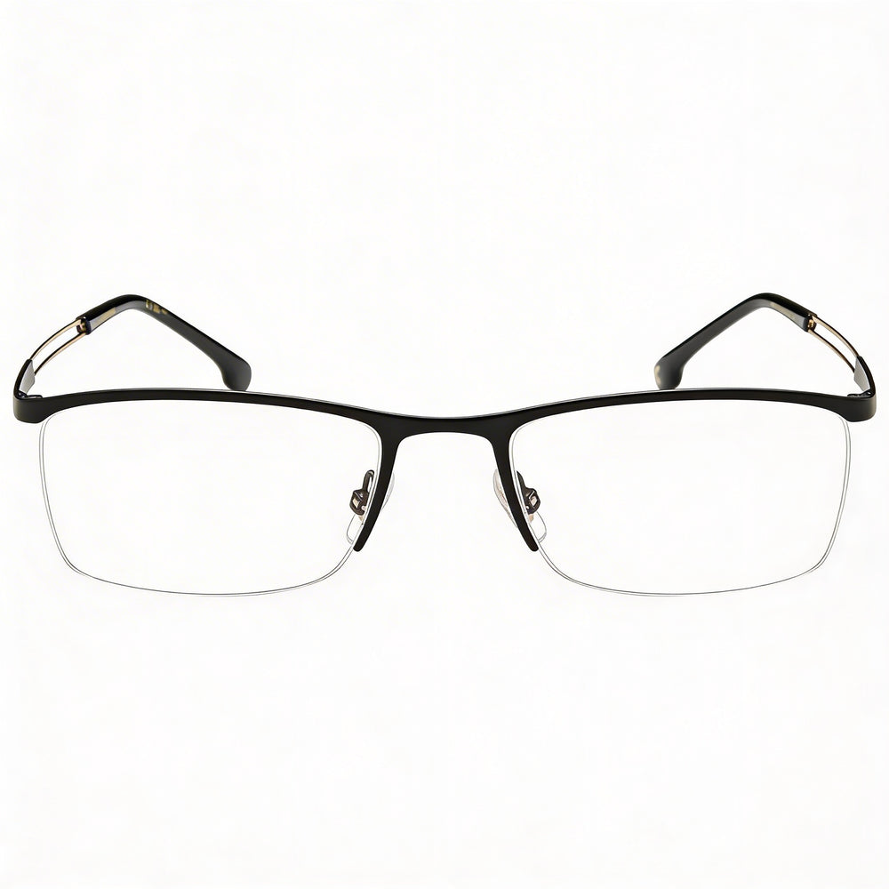 Carrera 8901 Gafas unisex de aleación de acero, montura negra y dorada con lentes de policarbonato no polarizadas de 54 mm