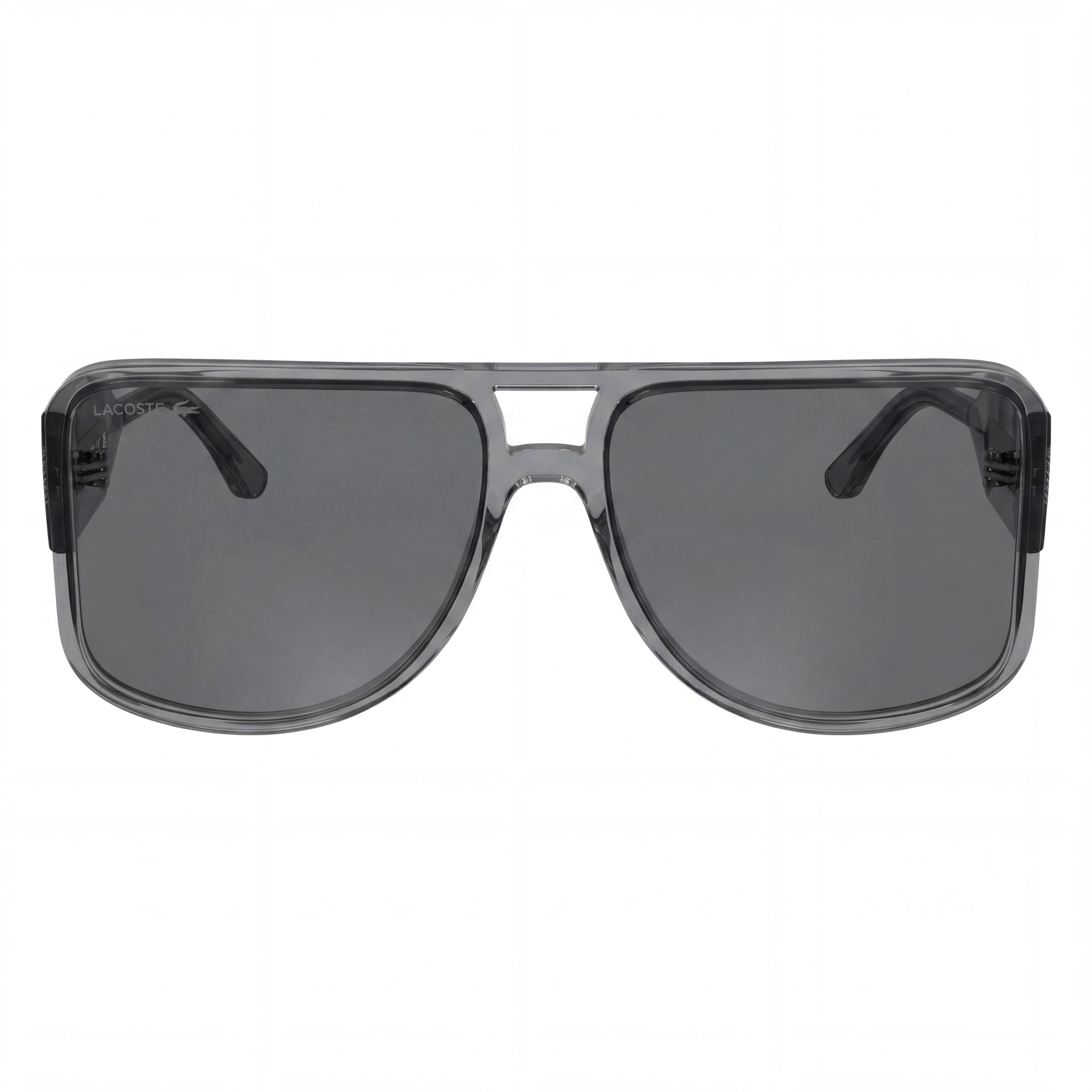 Lacoste L6056s Unisex Oversized Bold Light Grey Plastic Frame Solid Grey Lens UV Protected Sunglasses 59mm, Photo 2