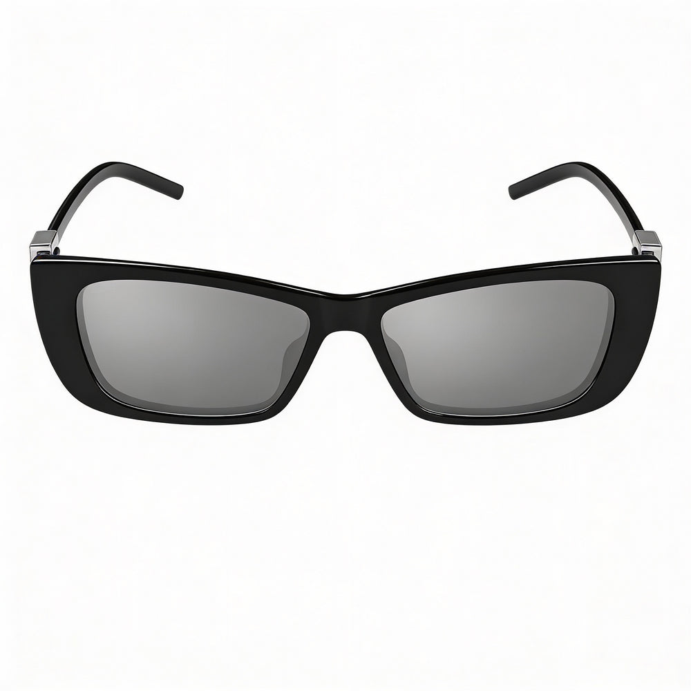 Gafas de sol Gucci Modern para mujer, color negro y plateado, con montura INJECTION y lentes de plástico no polarizadas de 53 mm