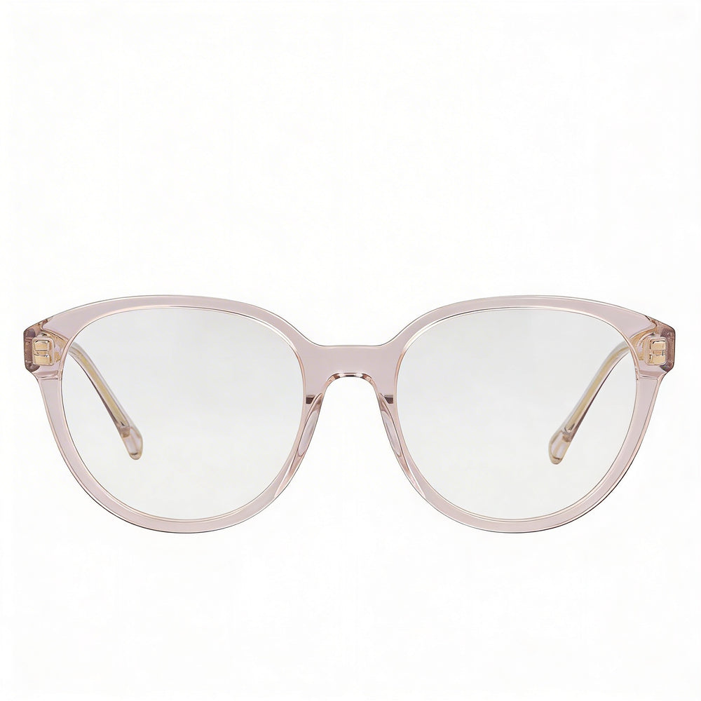 Chloe CH0127O 004 Women's Transparent Pink Acetate Oval Full Rim Eyeglasses, Clear Lenses, 51mm