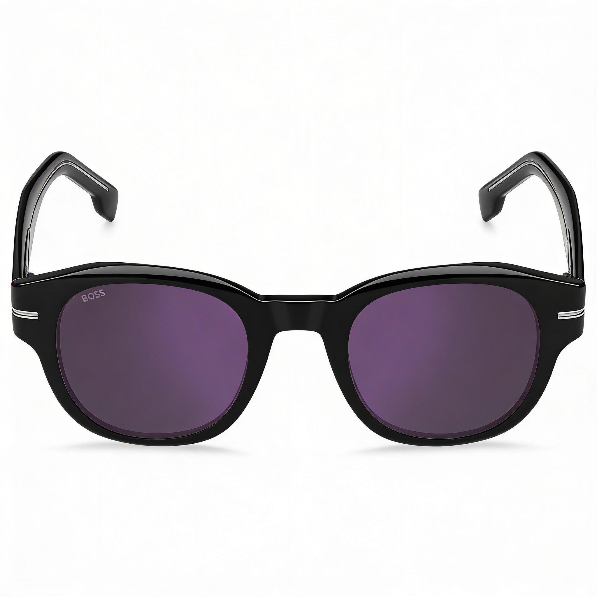 HUGO BOSS BLACK BOSS 1717/S Women's Black Acetate UV Protection Sunglasses with Violet Mirror Antireflex Lenses 48mm, Photo 2