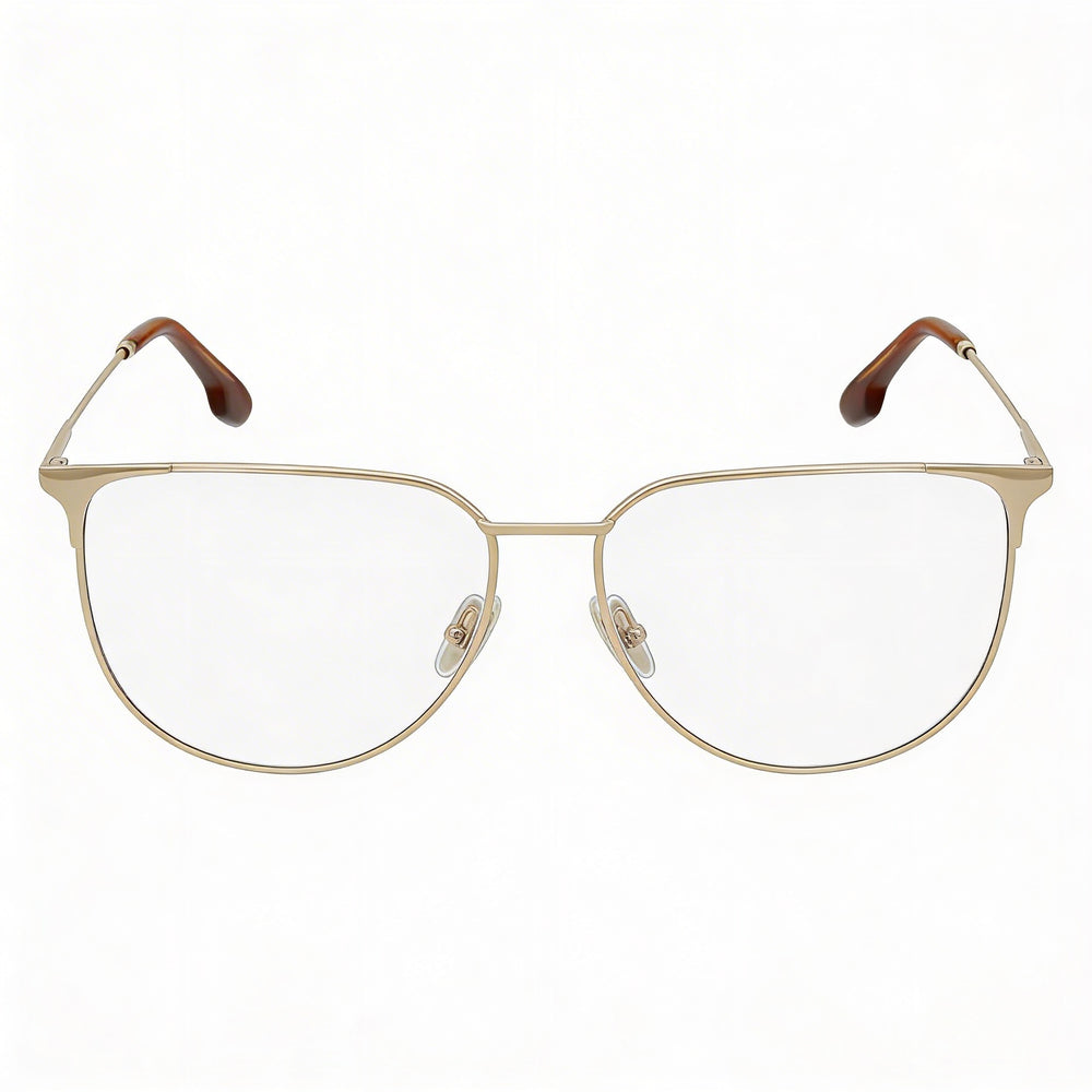 Victoria Beckham VB2121 Modern Women's Rose Gold Metal Cateye Eyeglasses 55mm with Clear Demo Lenses, Prescription Ready