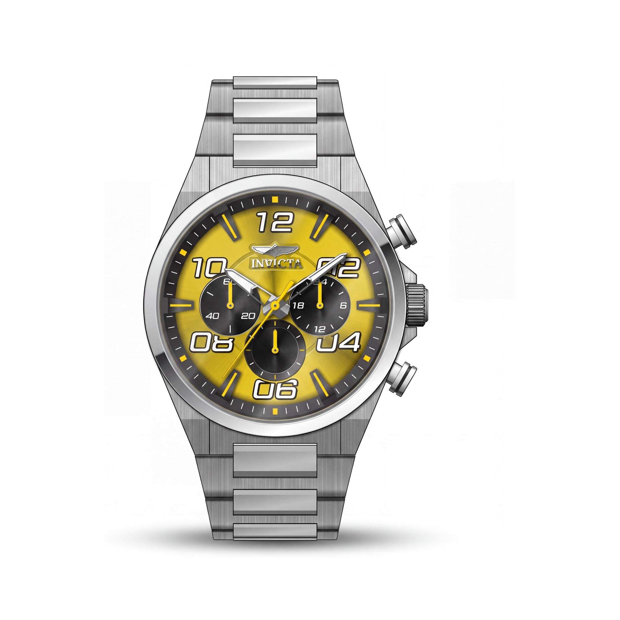 Invicta Speedway 50424 – Reloj de pulsera de cuarzo cronógrafo para hombre, con esfera amarilla, pulsera de acero inoxidable, 44 mm, Photo 1