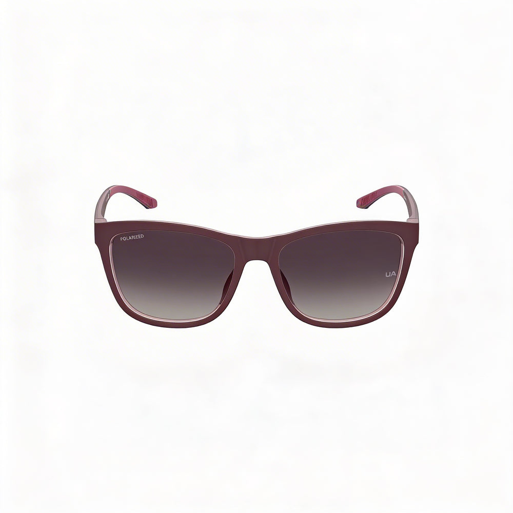 Gafas de sol cuadradas de poliamida UA Play Up para mujer de Under Armour, color burdeos y rosa, con protección UV, 55 mm