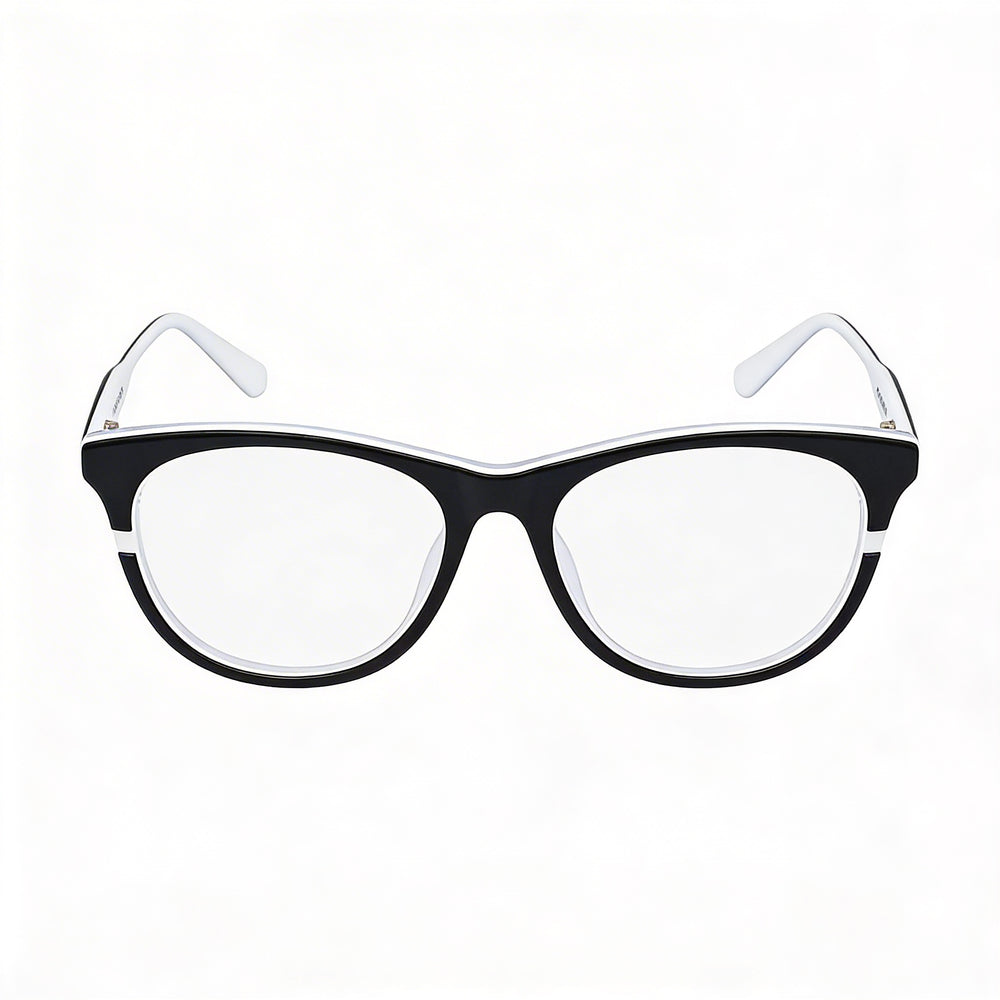 Calvin Klein Ckj20641 Gafas de hombre con montura de metal blanco y negro con lentes de 53 mm