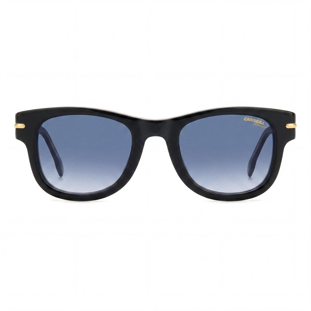 Carrera 330/S Gafas de sol de hombre negras y azules de acero inoxidable con protección UV y lentes azul oscuro de 50 mm
