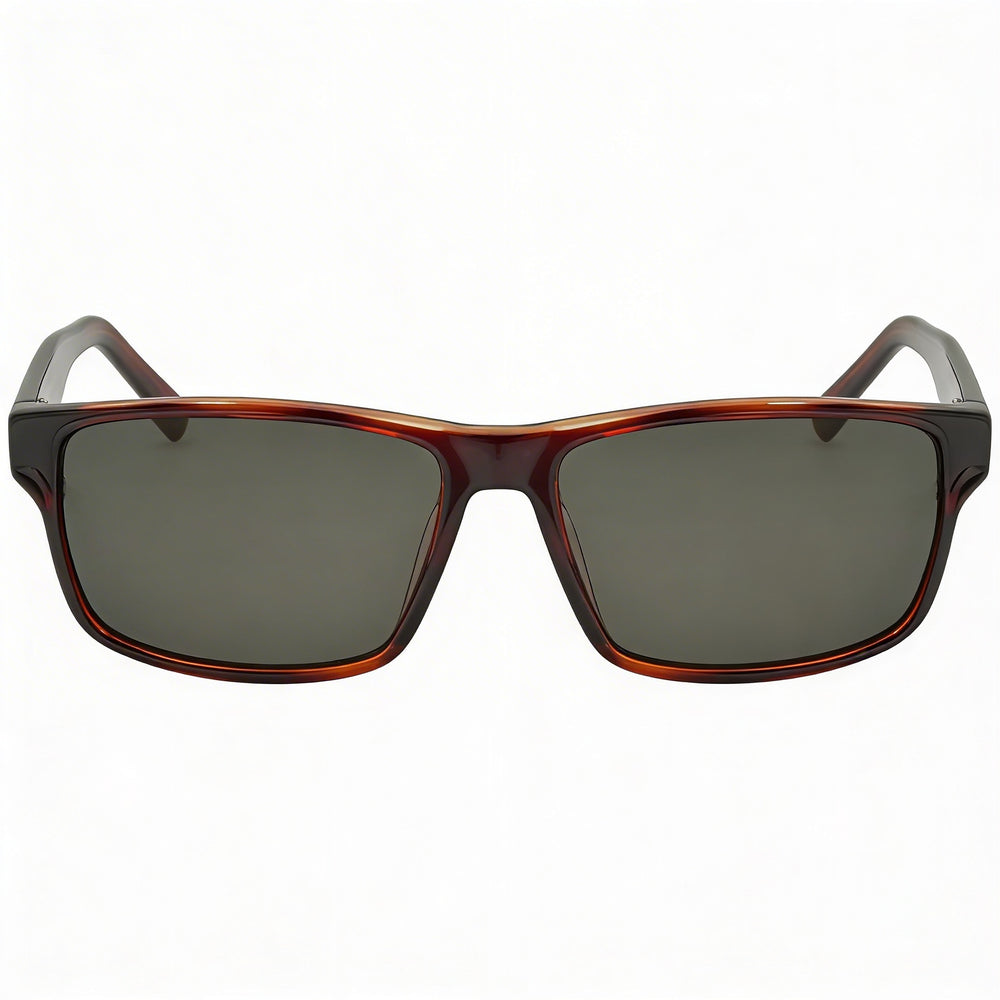Ferragamo SF960S 214 Gafas de sol rectangulares unisex de plástico carey con marco marrón y protección UV no polarizada 58 mm