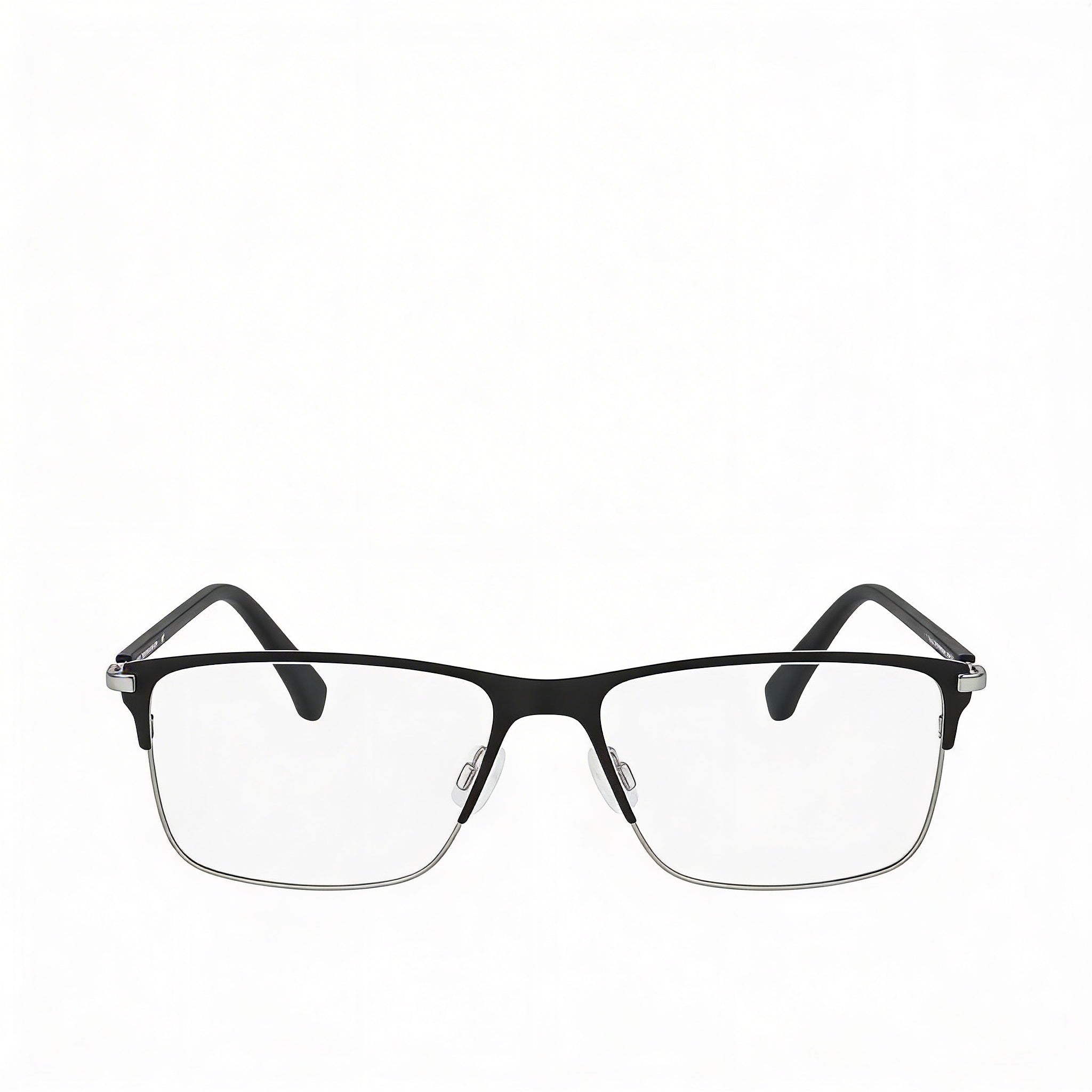 Montura de gafas metálica informal Calvin Klein para hombre con acabado negro satinado, 54 mm de ancho de lente, 16 mm de puente, Photo 2