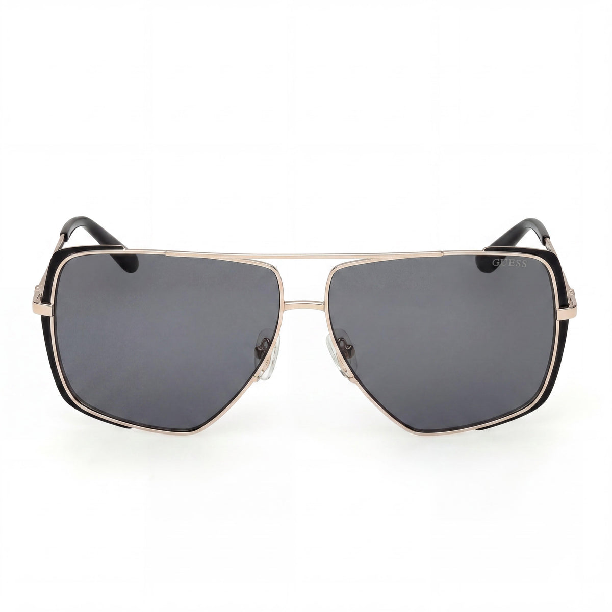 GUESS Oversized Metal Navigator Unisex Sunglasses, Matte Black Acetate Frame, Smoke Lenses 62-12-140, Photo 2