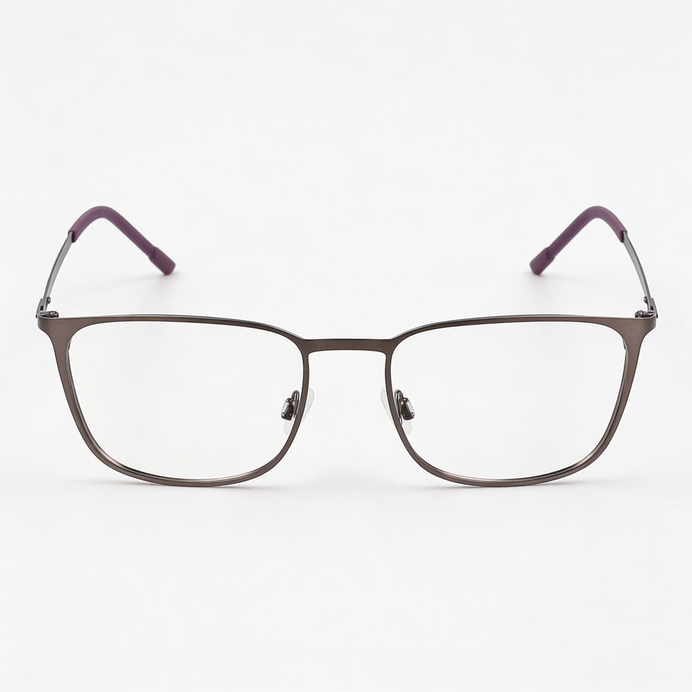 Flexon E1143 Men's Metal Frame Eyeglasses in Matte Gunmetal Midnight Plum, 54mm