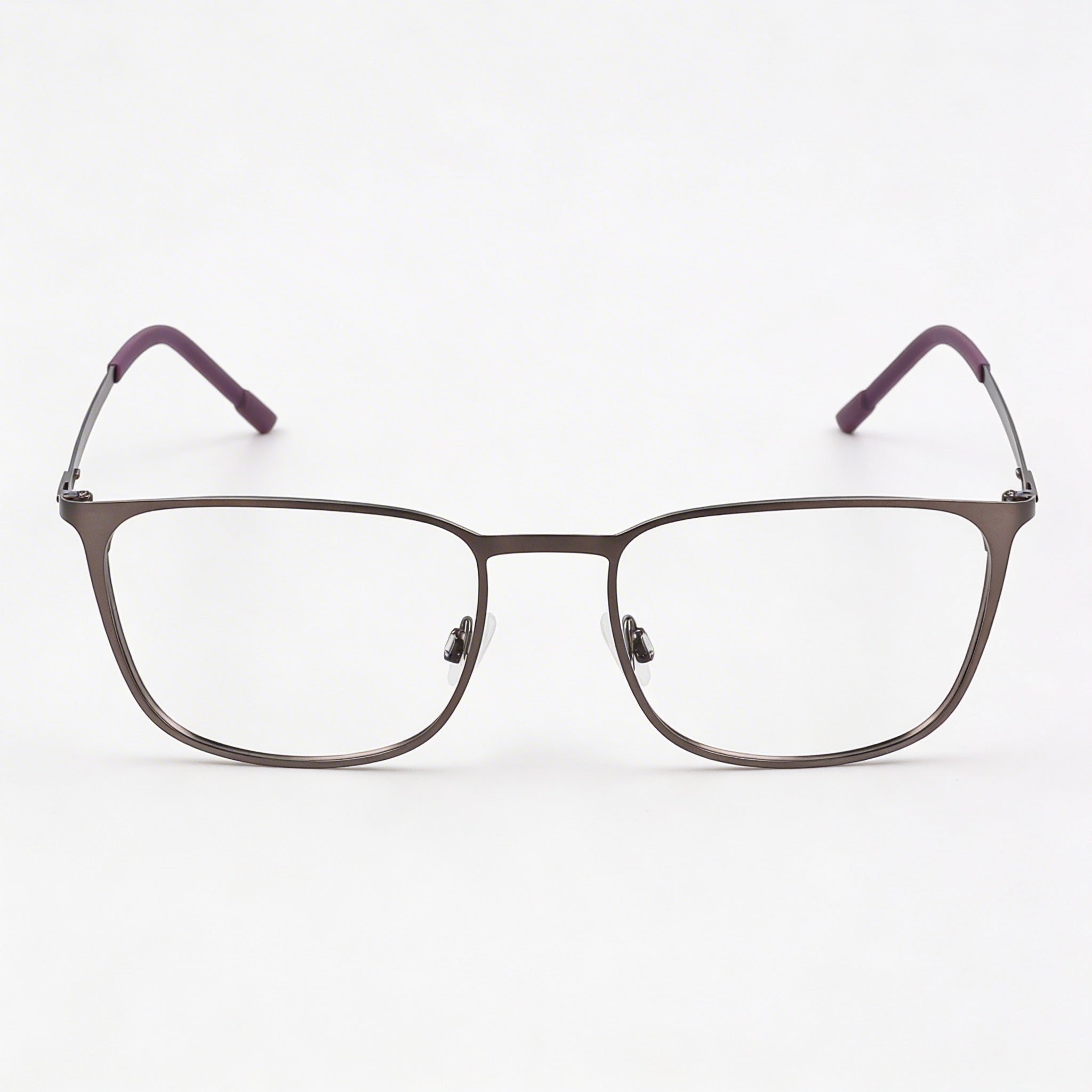 Flexon E1143 Men's Metal Frame Eyeglasses in Matte Gunmetal Midnight Plum, 54mm, Photo 2