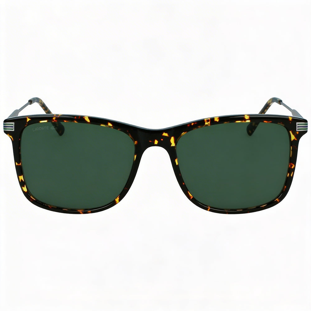 Lacoste Classic Rectangular Unisex Sunglasses with Dark Havana Plastic Frame and UV Protection 56mm