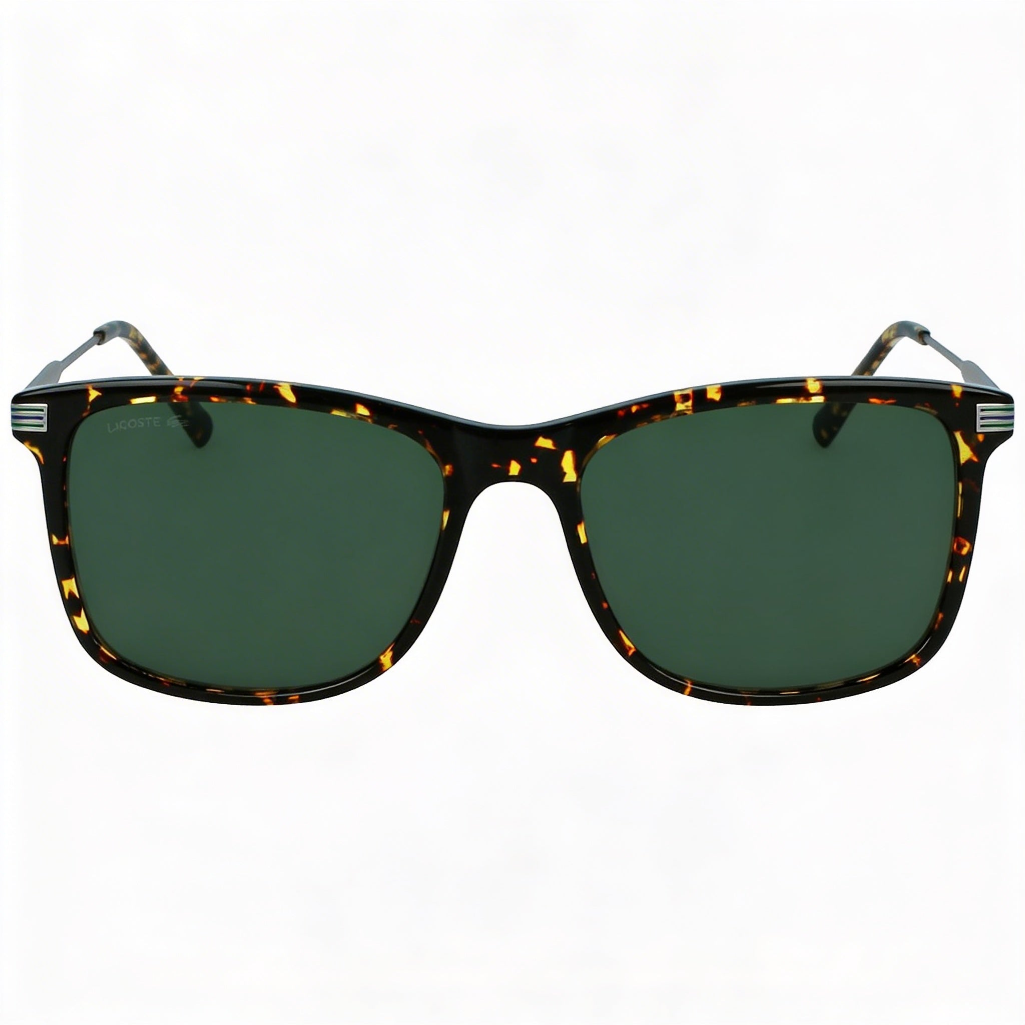 Lacoste Classic Rectangular Unisex Sunglasses with Dark Havana Plastic Frame and UV Protection 56mm, Photo 1