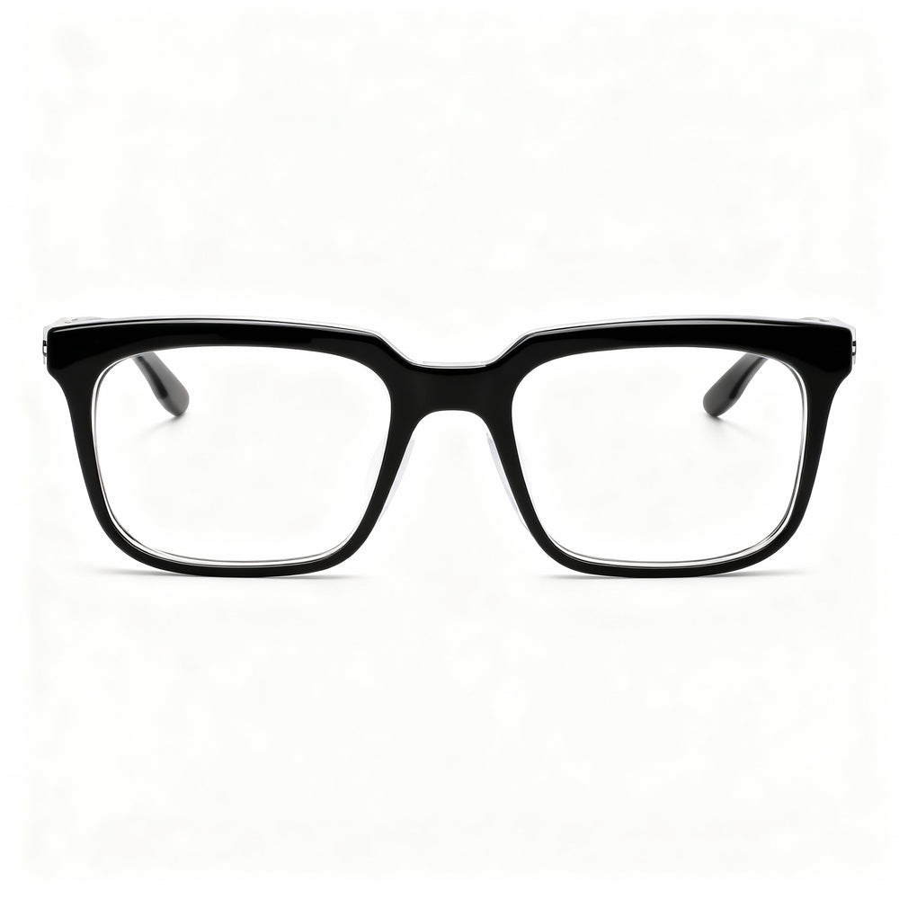 Nike 7167lb Men's Metal Polarized Clear Eyeglasses, Black Crystal Clear, 52-19-145