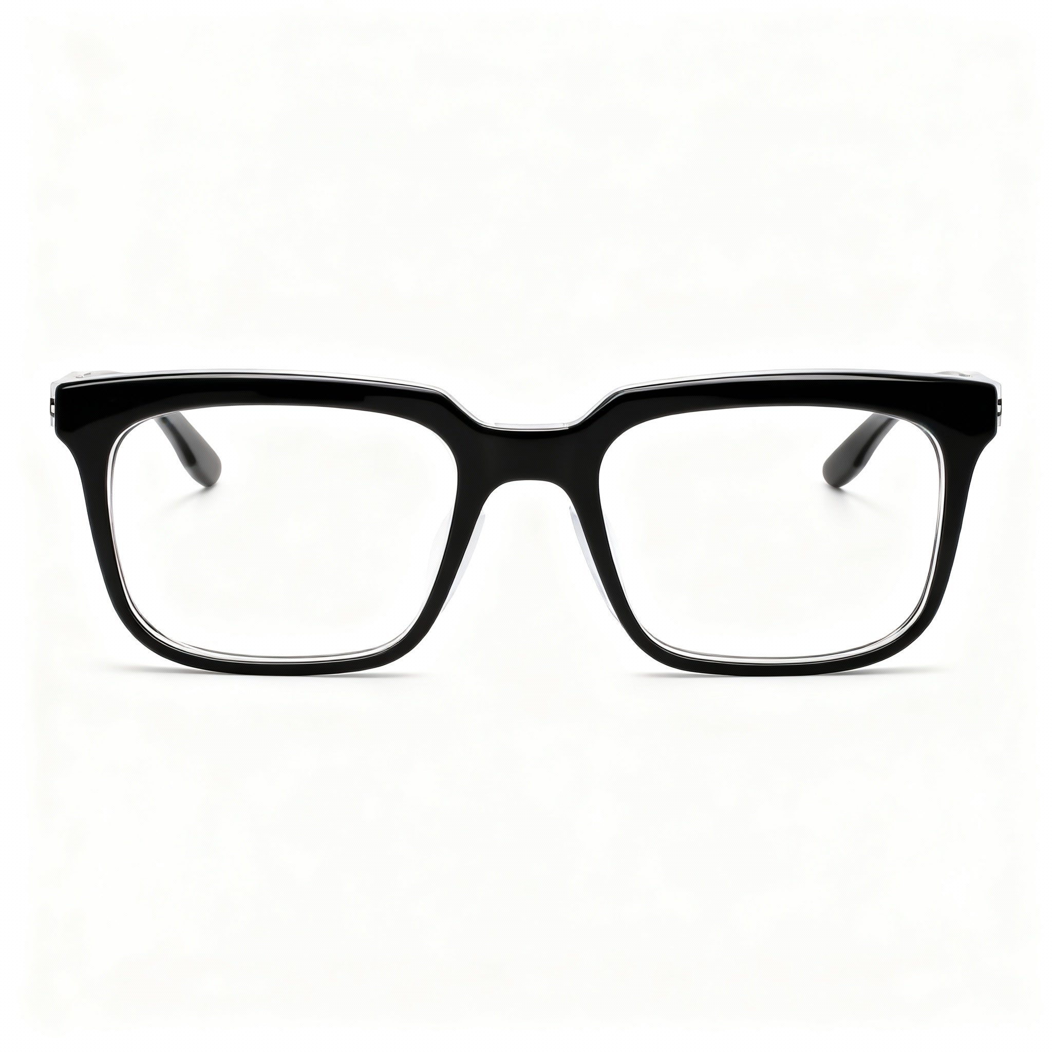 Nike 7167lb Men's Metal Polarized Clear Eyeglasses, Black Crystal Clear, 52-19-145