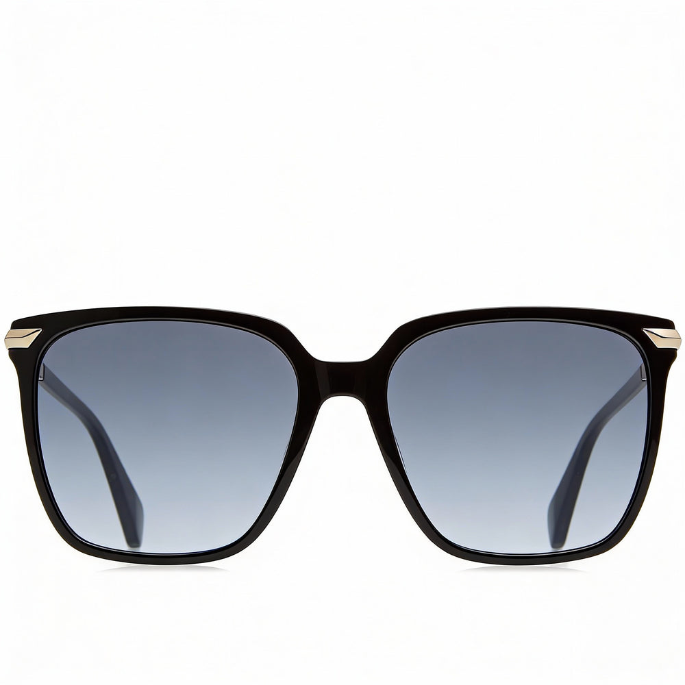 Gafas de sol cuadradas no polarizadas de acetato negro para mujer de Rag & Bone Modern Rnb1066/s, 55 mm