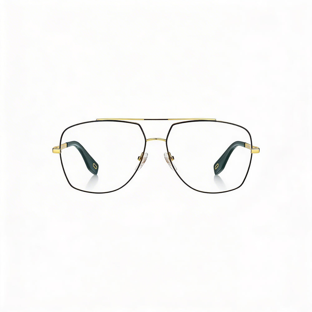 Gafas de sol polarizadas estilo aviador Marc Jacobs Marc 271 Unisex con montura de metal dorado y negro, lente de 58 mm