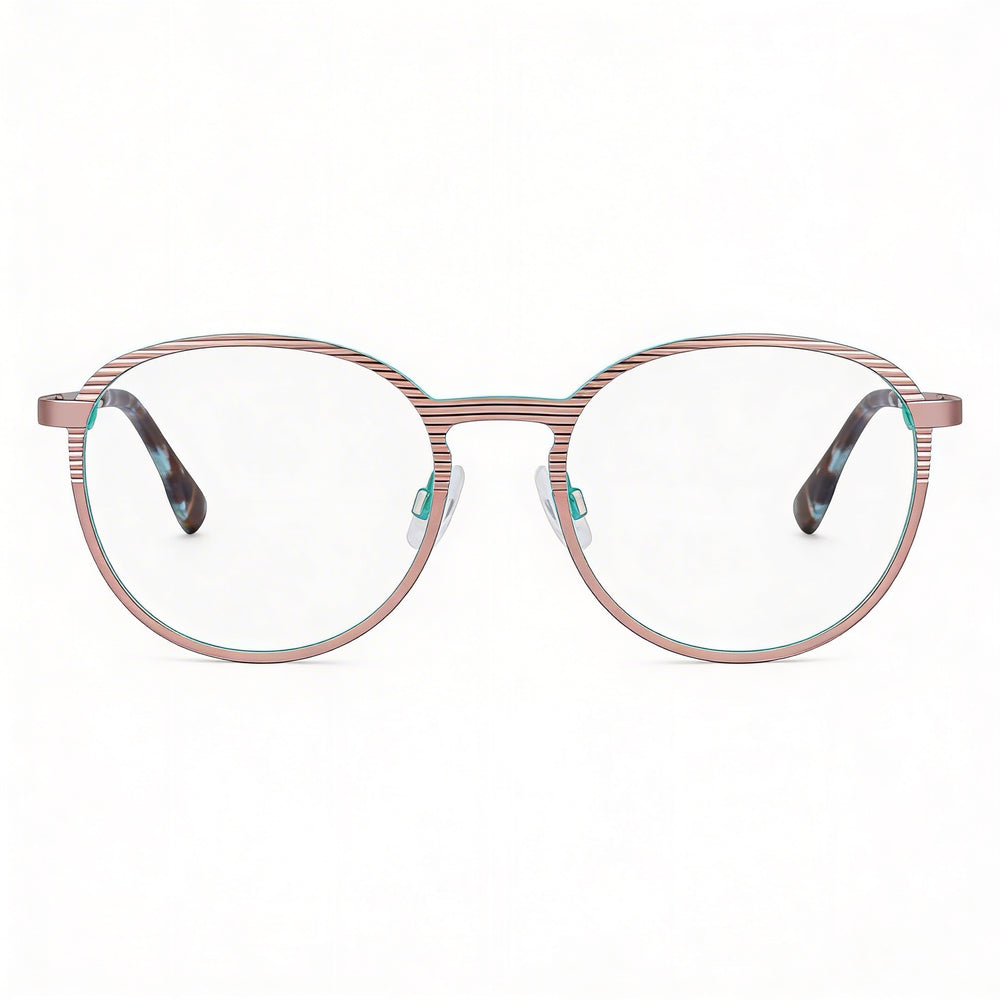 MCALLISTER Mc4532 Gafas para hombre con montura de metal oro rosa y lentes transparentes 49-17-140 mm