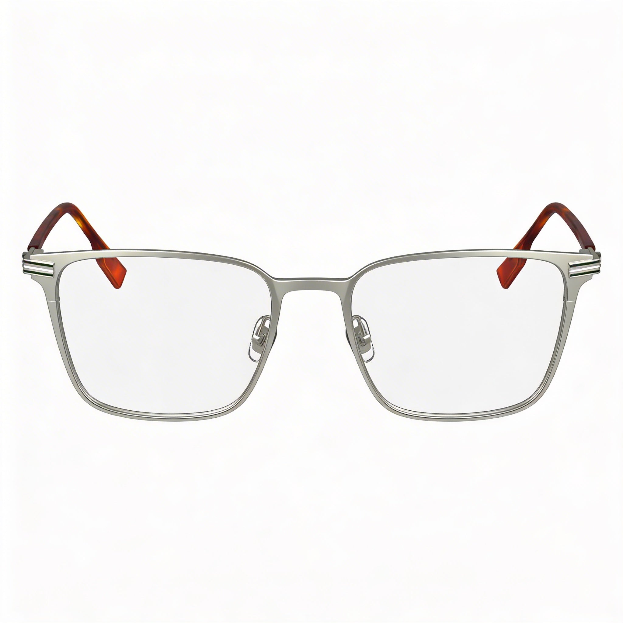 Lacoste Casual Men’s Eyeglasses with Silver Acetate Frame and Transparent Polycarbonate Lenses 53-18-145, Photo 2