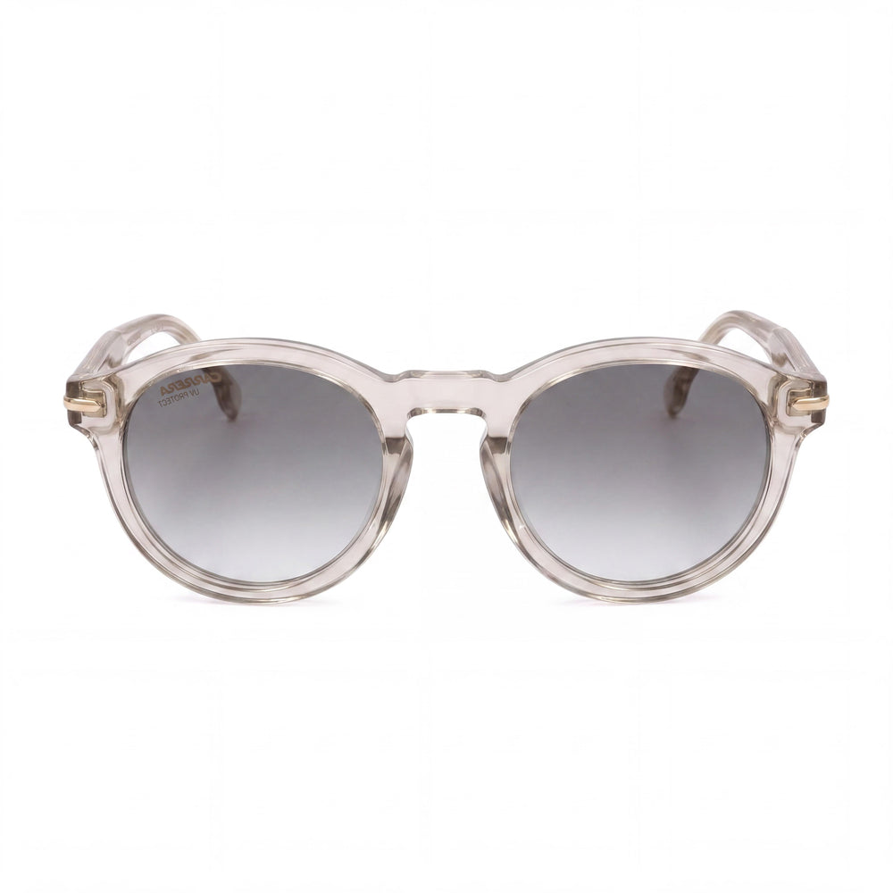 Carrera Modern Women's Acetate Beige Frame Sunglasses, Grey Shaded Gold Mirror Lenses, UV Protection, 48mm