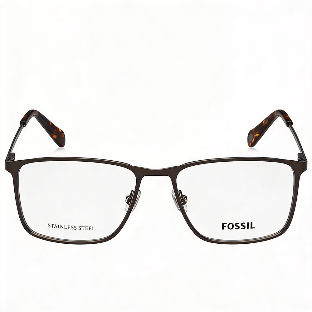 Gafas de sol unisex Fossil FOS 7091/G con montura de acero inoxidable en tono oscuro y lentes de policarbonato no polarizado de 53 mm.