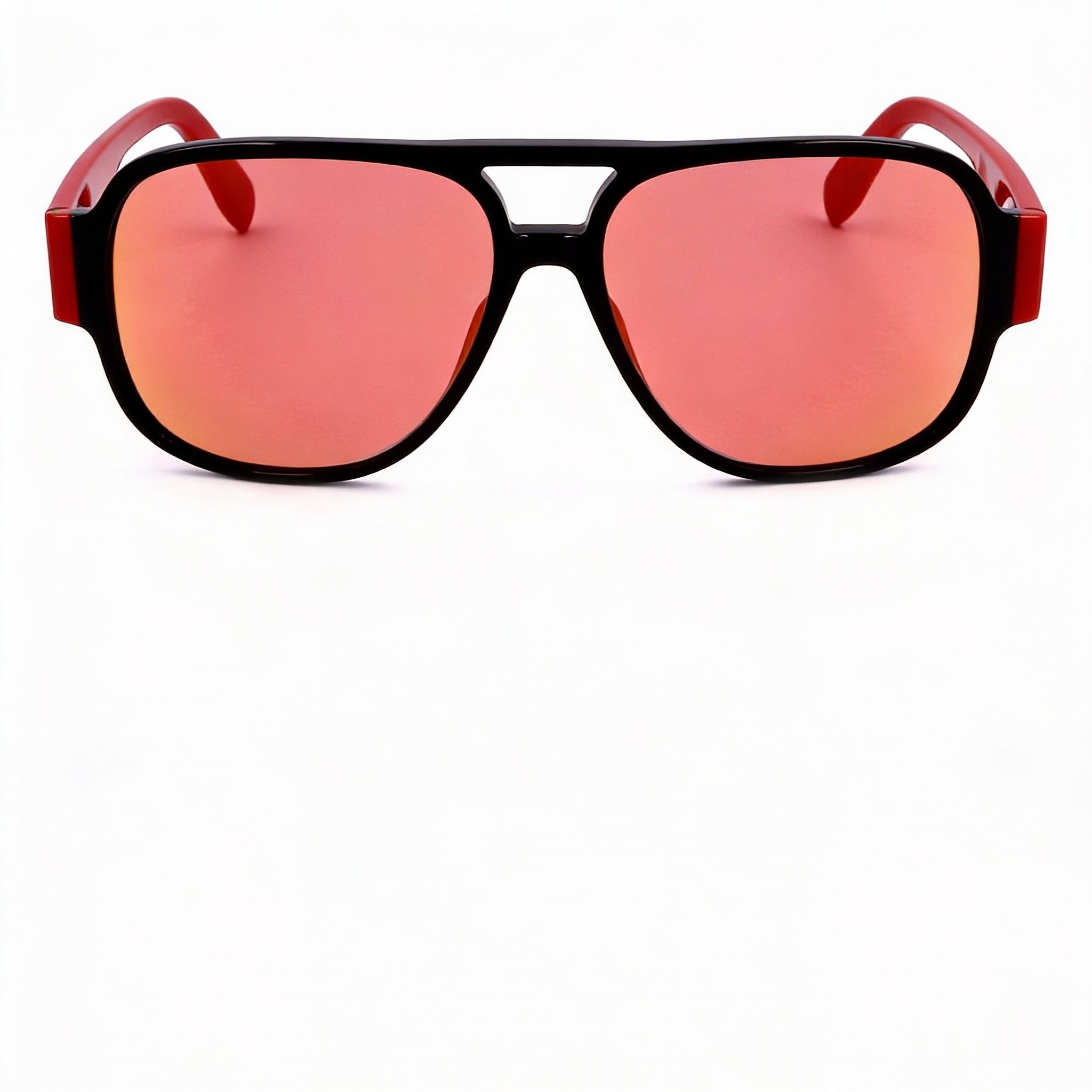 Gafas de sol adidas Originals Classic para hombre, de acetato, color negro brillante, 57 mm, efecto espejo burdeos, protección UV, Photo 2