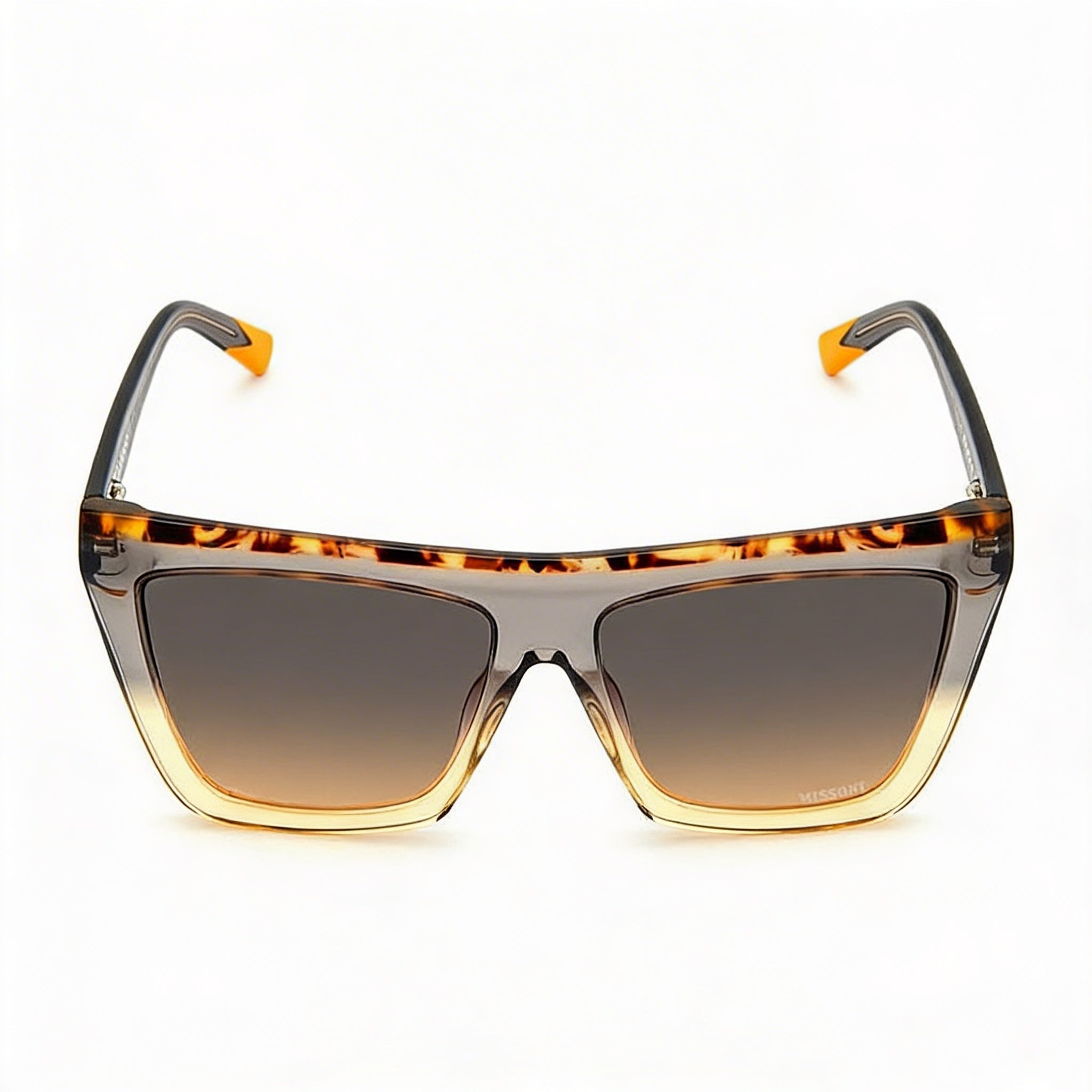 Gafas de sol unisex M Missoni Classic con montura de acetato plana superior, color gris ocre, lente marrón ocre no polarizada, 59 mm, Photo 2