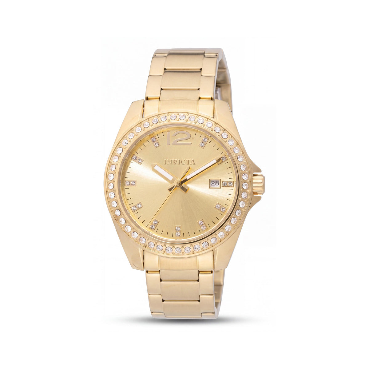 Invicta Angel 49847 Women's Gold Tone Stainless Steel Case & Bracelet Quartz Watch with Gold Dial 38mm, Photo 1