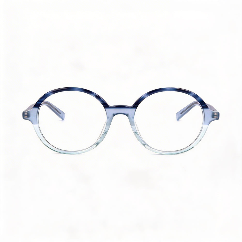 M Missoni MMI 0012 Women's Tri-Tone Blue Horn Acetate Full-Rim Round Optical Glasses 48-18-140mm