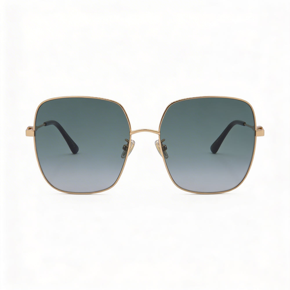Jimmy Choo KORI/G/SK - Gafas de sol para mujer, de aleación de acero, color dorado y negro, con diseño de mariposa y degradado gris, protección UV, 60 mm