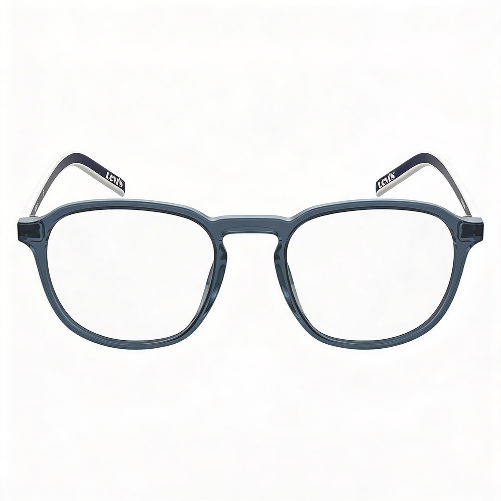 Monturas de plástico azul Levi's Lv 1024 para mujer, graduables, con lentes de plástico de demostración (50 mm, puente de 20 mm)