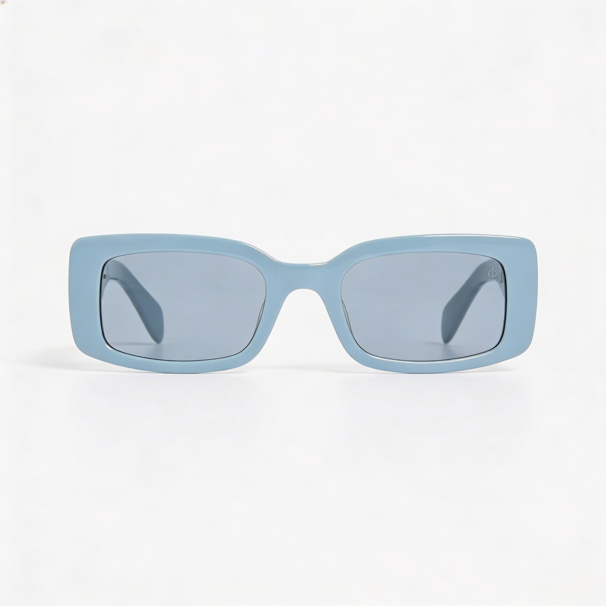 Gafas de sol Rag & Bone Classic para mujer, con montura rectangular estrecha y gruesa de plástico azul y protección UV, 52 mm, Photo 2