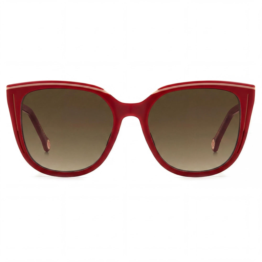 Carolina Herrera Contemporary HER 0144/S Women's Acetate Burgundy Beige Brown Shaded Polycarbonate Lens 53mm Sunglasses