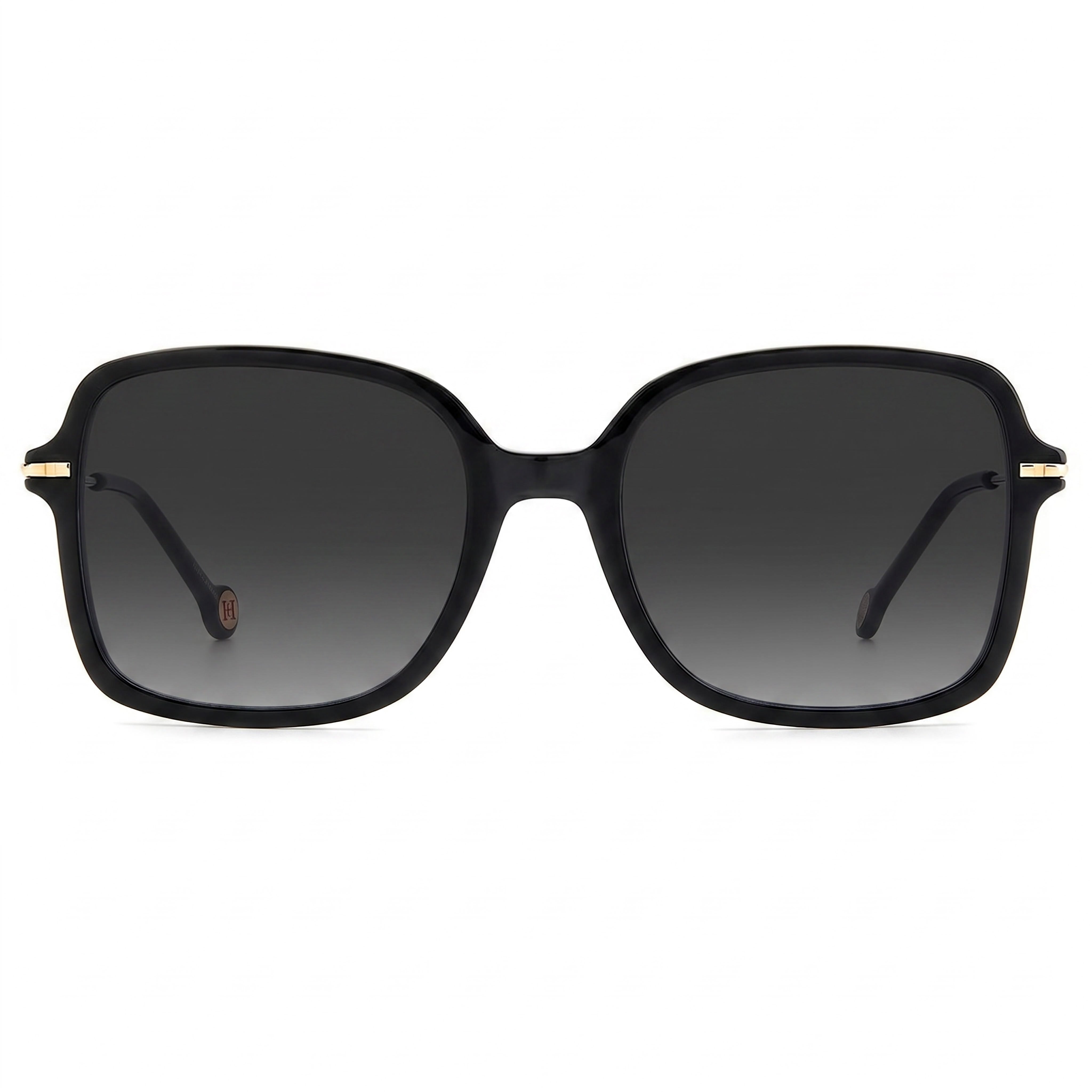 Gafas de sol clásicas Carolina Herrera de mujer con protección UV en plástico negro y cristales grises oscuros de 55 mm, Photo 2