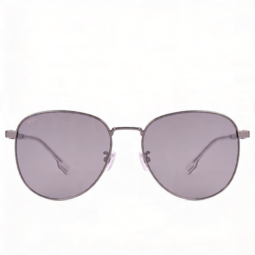Hugo Boss Modern Unisex Stainless Steel Silver Mirror Ruthenium Non-Polarized UV Sunglasses 57-18-145mm