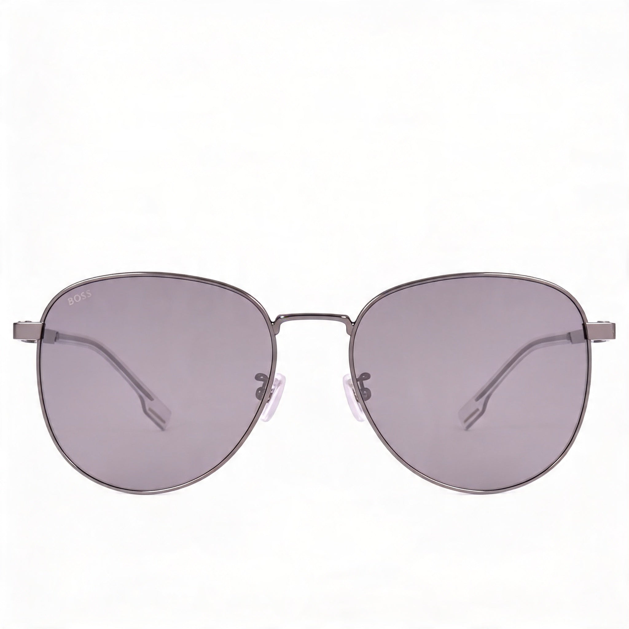 Hugo Boss Gafas de sol unisex modernas de acero inoxidable con espejo plateado, rutenio y sin polarizar con protección UV 57-18-145 mm, Photo 2