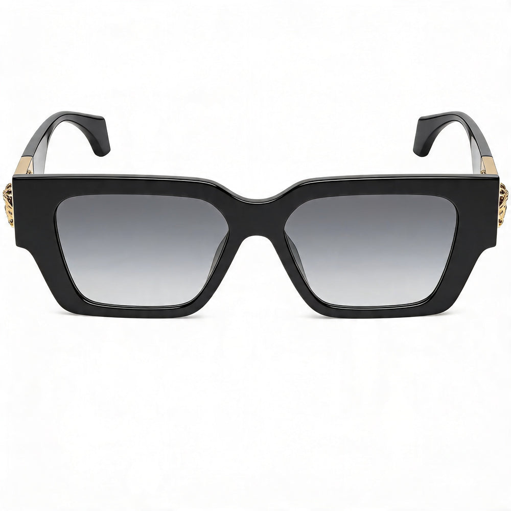 Gafas de sol inyectadas negras clásicas Versace para mujer 53 mm