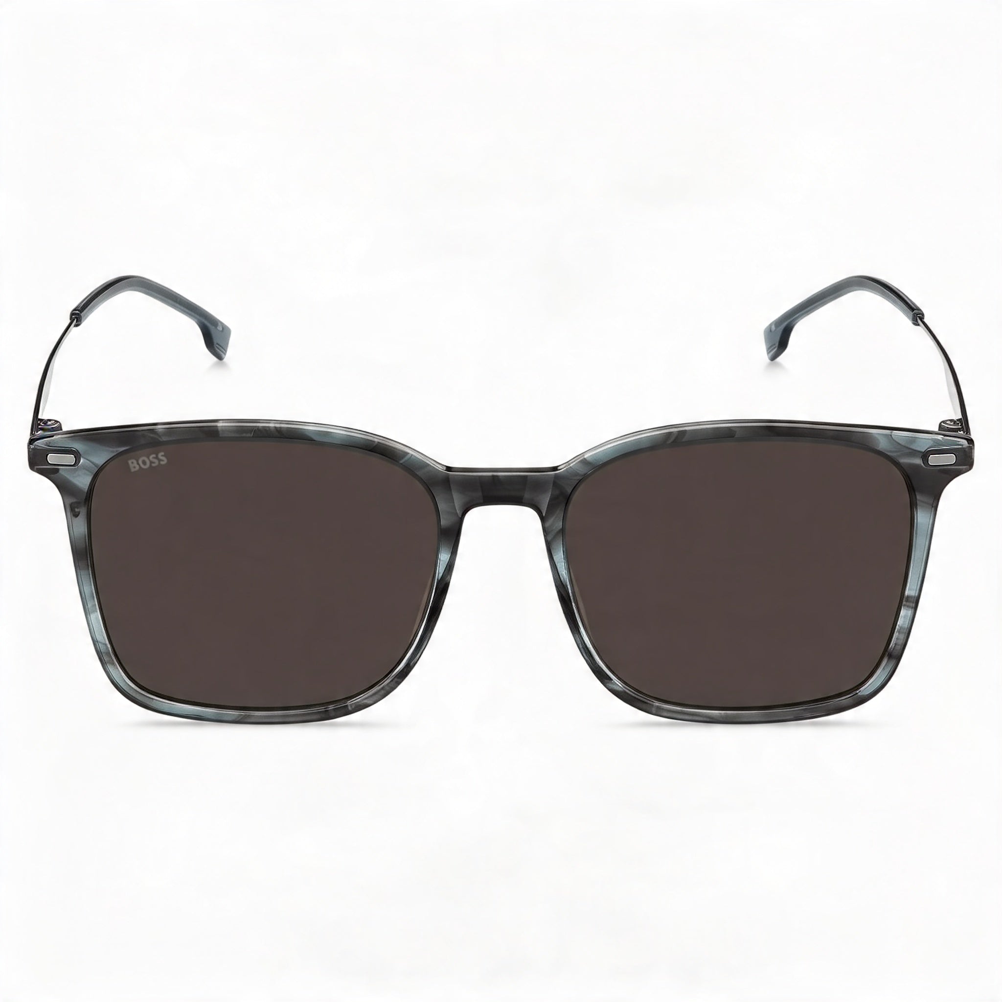 HUGO BOSS BLACK Modern (BOSS 1694/S) Men's Stainless Steel Striped Grey Ruthenium Frame Eyeglasses 54-19mm, Photo 2