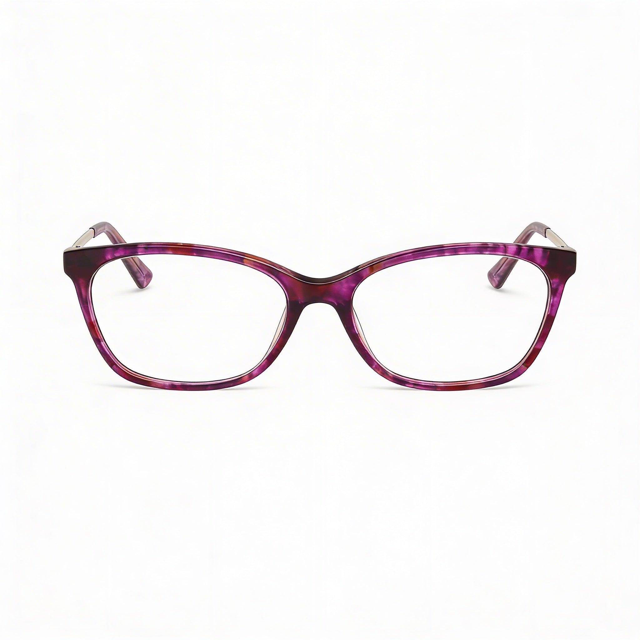 GUESS Trendy Women's Violet Havana Plastic Frame Eyeglasses with Polycarbonate Lenses, 53mm Lens, 16mm Bridge, 140mm Temple, Photo 2