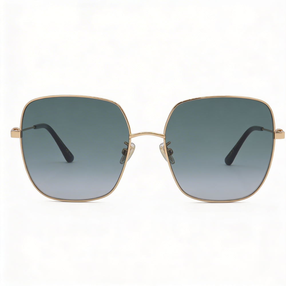 Gafas de sol Jimmy Choo KORI/G/SK para mujer, color dorado y negro, de aleación de acero, forma de mariposa, con degradado gris, 100 % protección UV, 60 mm