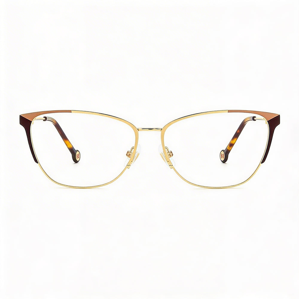 Gafas casuales para mujer Carolina Herrera con montura de acero de aleación dorado-marrón y lentes de policarbonato de 57 mm