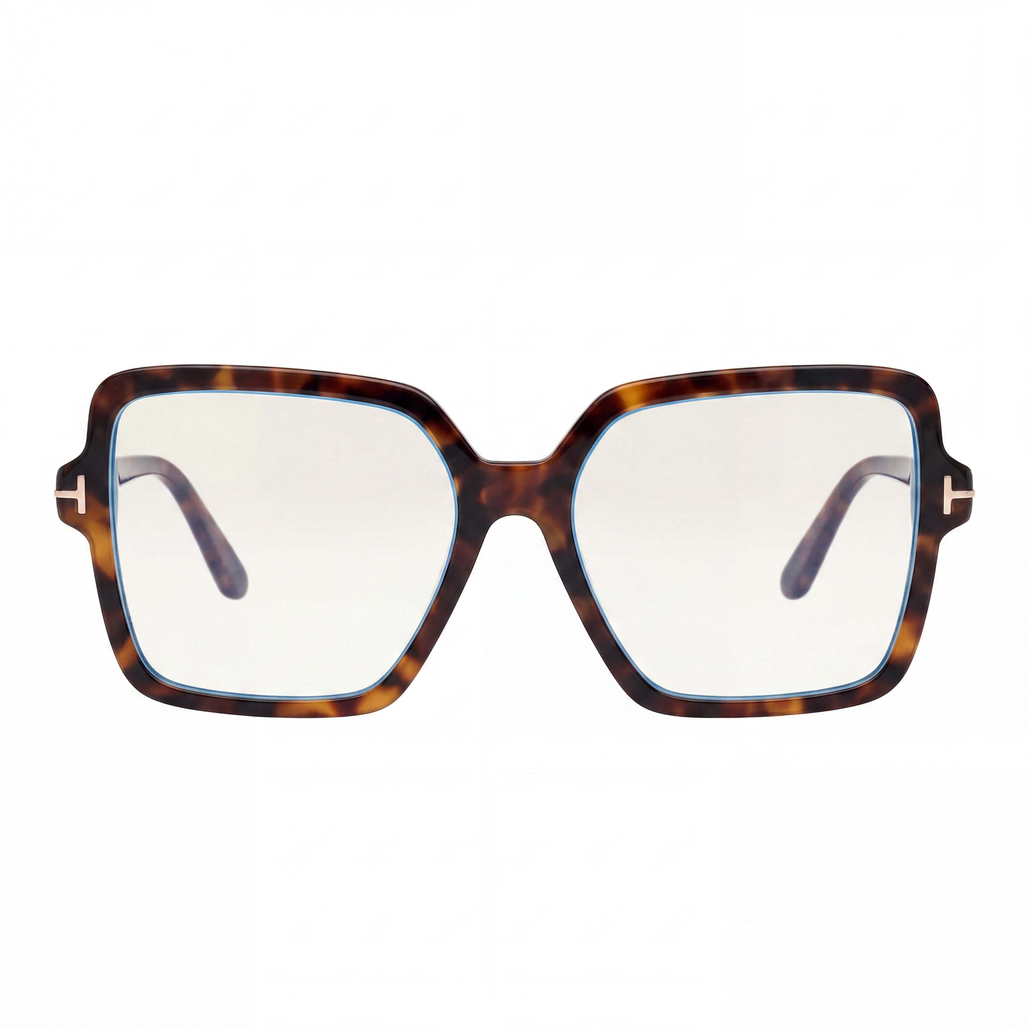 Tom Ford Clásico Unisex Marco de Plástico Azul Filtro Havana Oscuro Gafas sin Lentes Negras 56-17-140, Photo 2