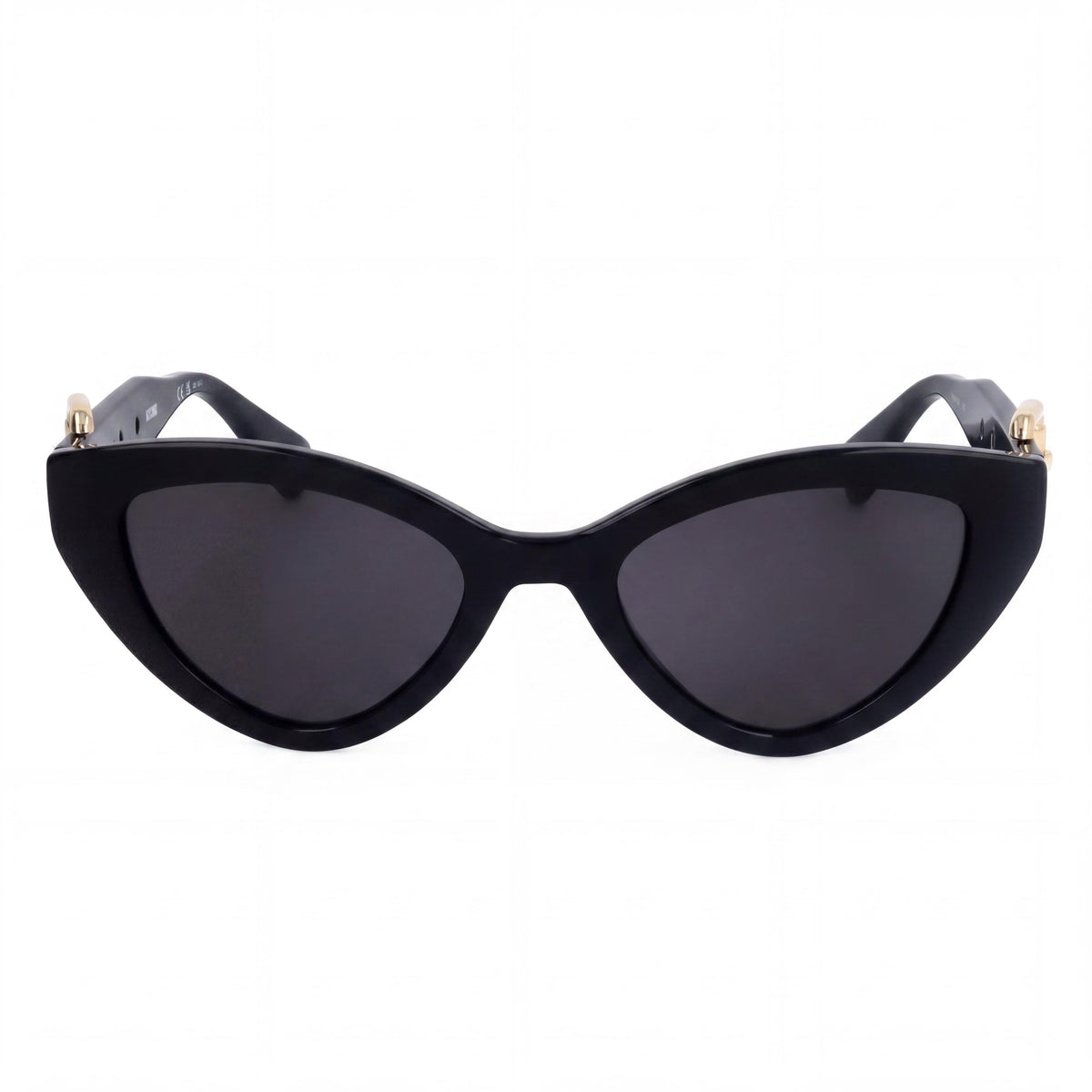 Moschino Modern MOS142/S Women's Cat Eye Sunglasses, Black Dark Grey Plastic Frame, Black Lenses, 100% UV Protection, Non-Polarized 51mm, Photo 2