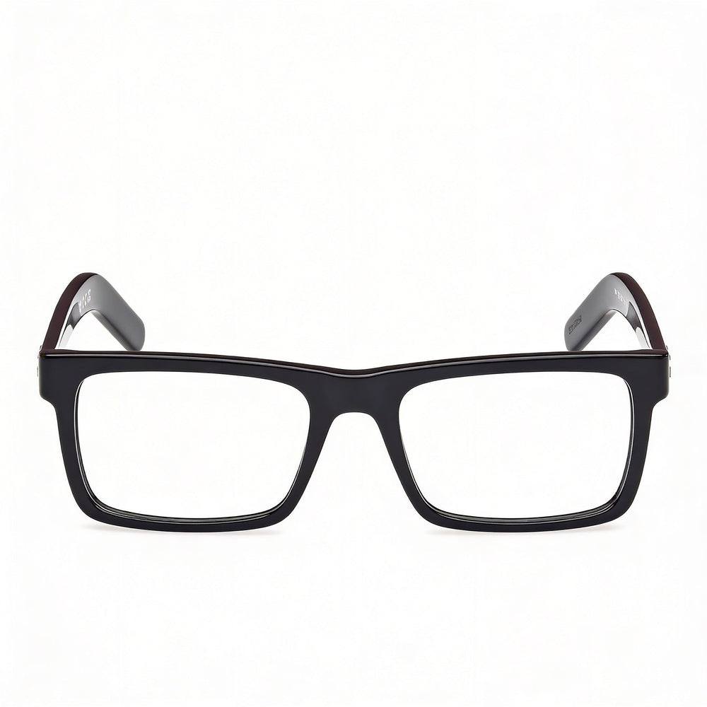 Gafas adidas Originals Or5107 para hombre, ligeras, de plástico, con montura negra brillante y lentes transparentes, 53 mm